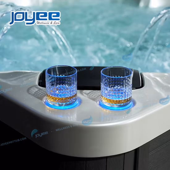 Joyee Luxury 5 persone, vasca idromassaggio indipendente in acrilico da cortile, per uso invernale freddo, vasca SPA all'aperto