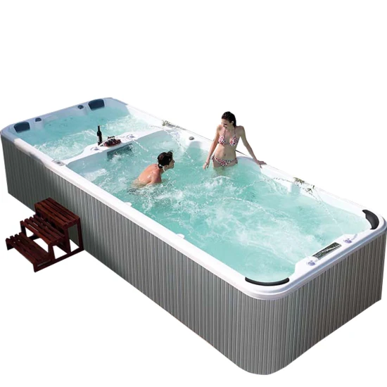 5,8 m di lunghezza buon prezzo cornice da giardino senza fine in acrilico fuori terra piscina con acqua vasca idromassaggio vasca da bagno all'aperto SPA