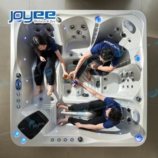 Joyee Jakuzzi Funzione SPA Tub Factory Vasca idromassaggio idromassaggio da esterno per 5 persone con fontana a LED Altoparlante musicale Bt Qualità europea